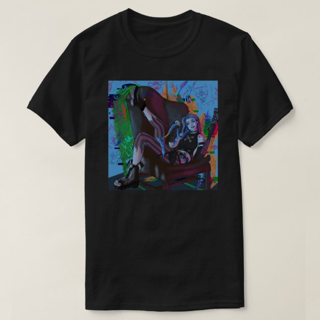 Jinx from Arcane fanart-Netflix Sticker.png T-Shirt (Design Front)
