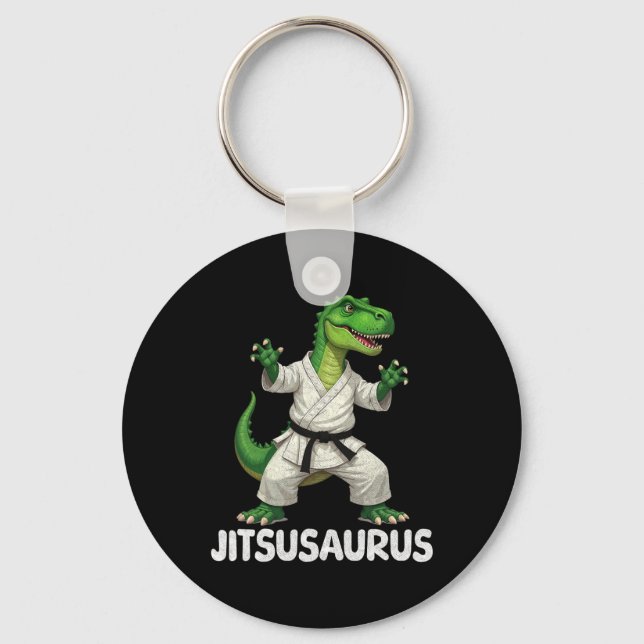Jitsusaurus Dinosaur Karate Martial Arts Fun Enthu Keychain (Front)
