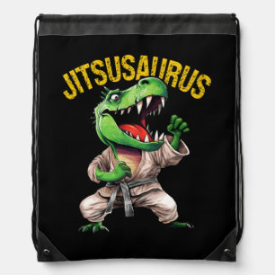 Jitsusaurus Martial Art Brazilian Jiu Jitsu Trex B Drawstring Bag
