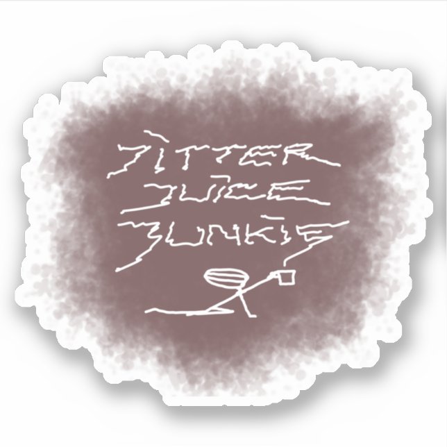Jitter Juice Junkie - transparent coffee art. Sticker (Front)