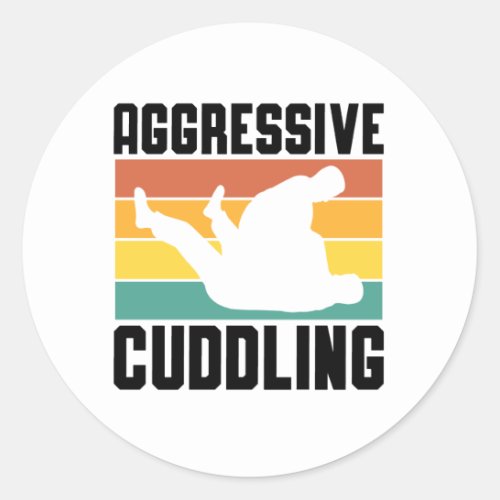 Jiu jitsu Agressive Cuddling Classic Round Sticker