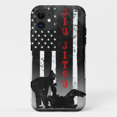 Jiu Jitsu American Flag Black iPhone 11 Case