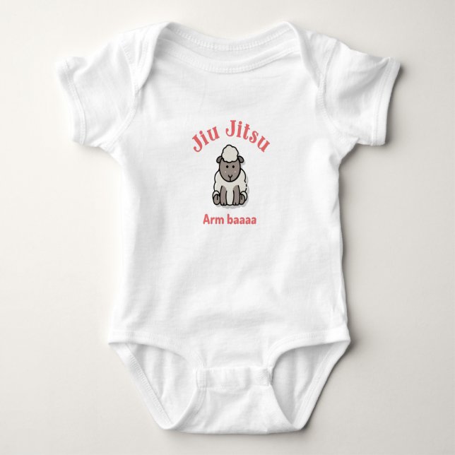Jiu Jitsu Arm Baaaa Sheep  Baby Bodysuit (Front)