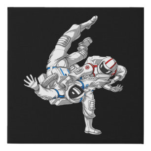 Jiu-Jitsu Astronauts Faux Canvas Print