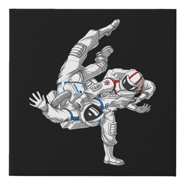 Jiu-Jitsu Astronauts Faux Canvas Print (Front)