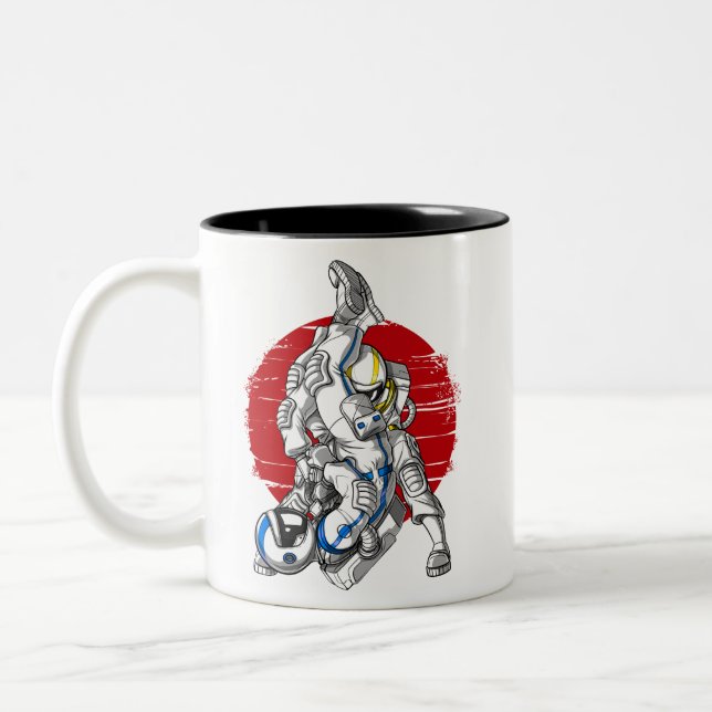 Jiu-Jitsu Astronauts Two-Tone Coffee Mug (Left)