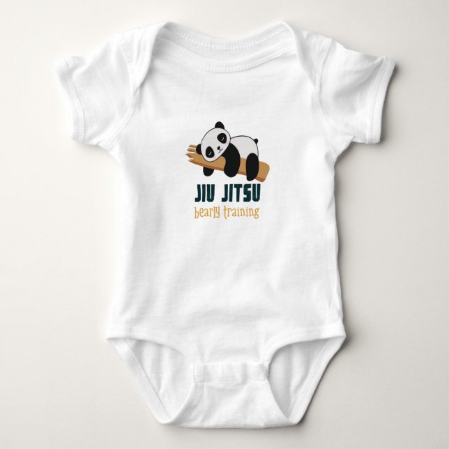 Jiu JItsu Bearly Training Panda  Baby Bodysuit (Front)