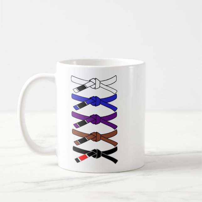 Jiu Jitsu Belts Coffee Mug (Left)