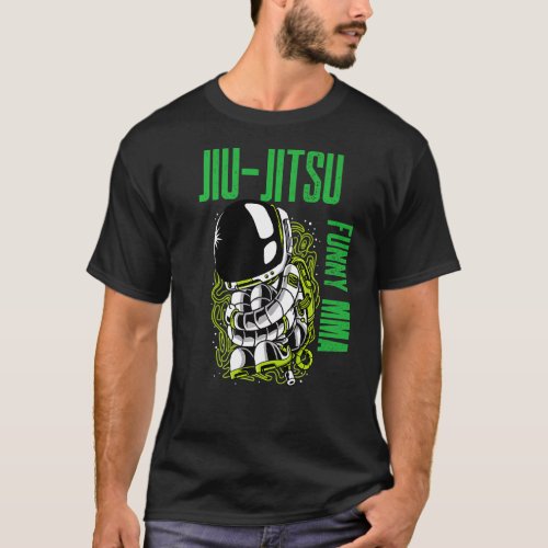 Jiu Jitsu Big Head Astronaut Mma Grapple Wrestle F T_Shirt