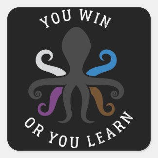 Jiu Jitsu BJJ Octopus Jiu Jitsu Light Square Sticker