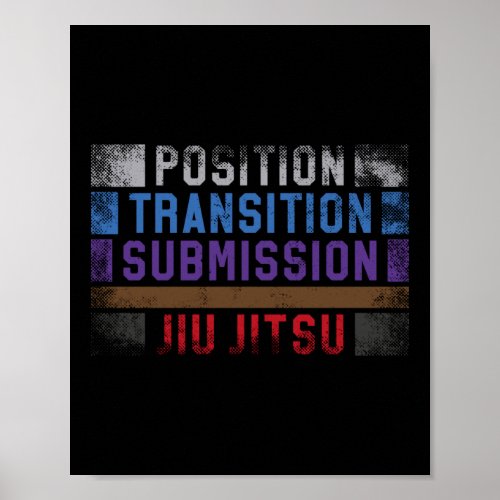 Jiu Jitsu Bjj Position Transition Submission Jiu Poster
