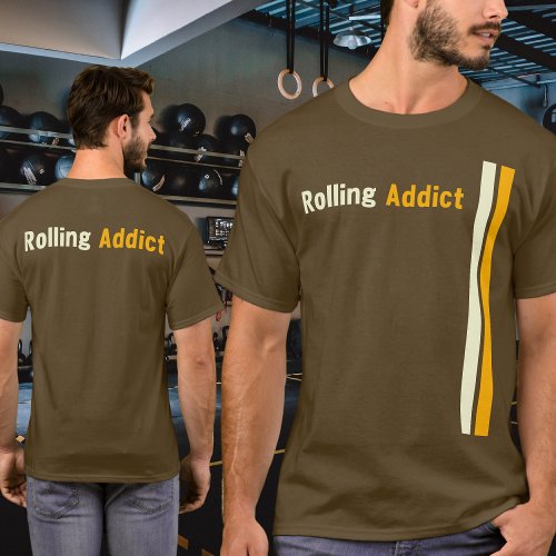 Jiu Jitsu BJJ Rolling Addict Retro Style Brown T_Shirt