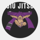 Jiu Jitsu BJJ Sloth Jiu Jitsu Blue Belt with Square Sticker, Zazzle
