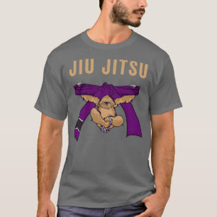 Jiu Jitsu BJJ Sloth Jiu Jitsu Purple Belt with Tex T-Shirt