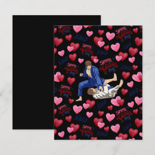 Jiu Jitsu BJJ Valentine’s Day Card in Black