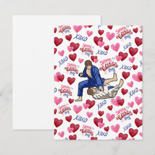 Jiu Jitsu BJJ Valentine’s Day Card in White