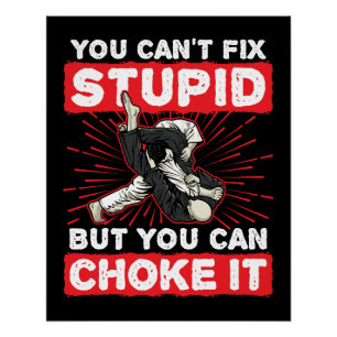 Jiu Jitsu BJJ You Can't Fix Stupid Choke It Poster