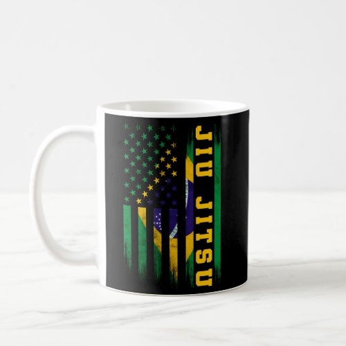 Jiu Jitsu Brazilian Bjj Brazil United States Flag Coffee Mug