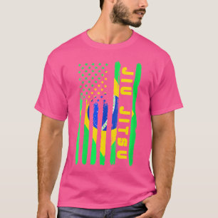 Jiu Jitsu Brazilian Usa Brazil Flag Mma Bjj Judo T-Shirt