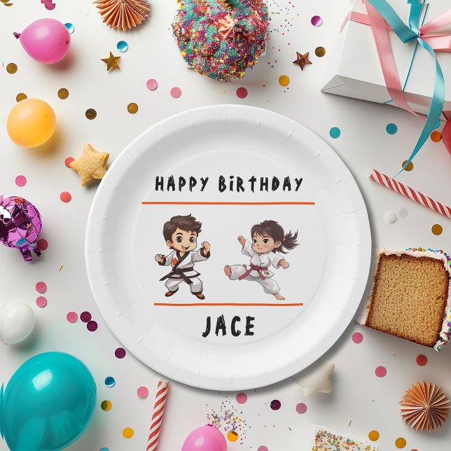Jiu Jitsu Champ Birthday Party  Paper Plates (Creator Uploaded)