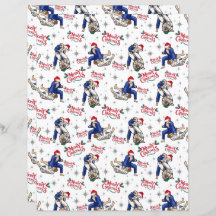 Jiu Jitsu Christmas Scrapbook Paper in White