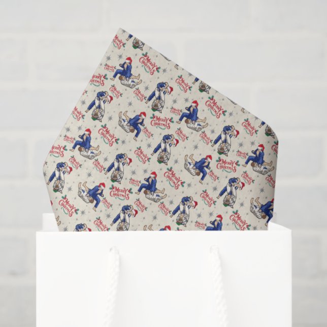 Jiu Jitsu Christmas Tissue Paper in Cream (Gift Bag)