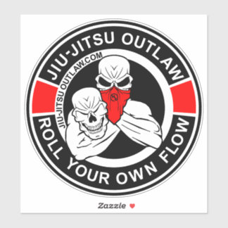 Jiu-Jitsu Circle - BlackRed-2D Sticker
