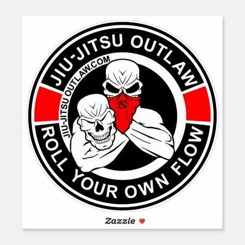 Jiu_Jitsu Circle _ BlackRed_2D Sticker