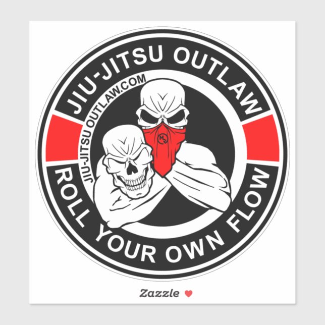 Jiu-Jitsu Circle - BlackRed-2D Sticker (Sheet)