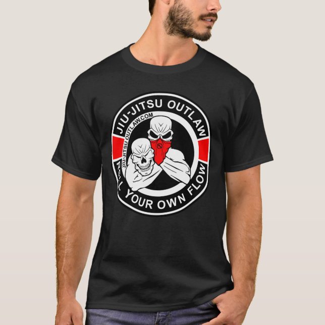 Jiu-Jitsu Circle - BlackRed-2D T-Shirt (Front)