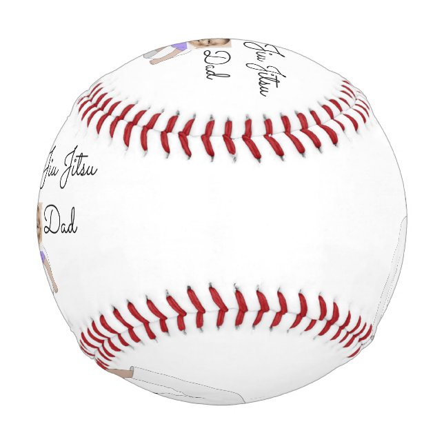 Jiu Jitsu Dad Custom Photos and Handwritten Text Baseball (Front)