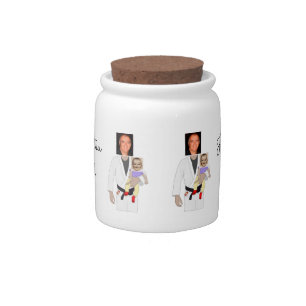 Jiu Jitsu Dad Custom Photos and Handwritten Text Candy Jar