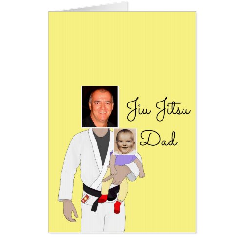 Jiu Jitsu Dad Custom Photos and Handwritten Text Card