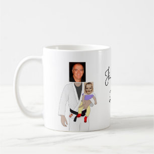 Jiu Jitsu Dad Custom Photos and Handwritten Text Coffee Mug