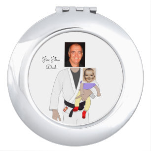 Jiu Jitsu Dad Custom Photos and Handwritten Text Compact Mirror