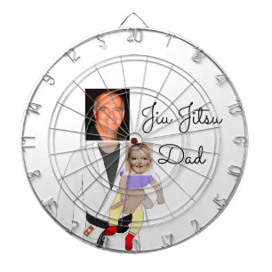 Jiu Jitsu Dad Custom Photos and Handwritten Text Dart Board