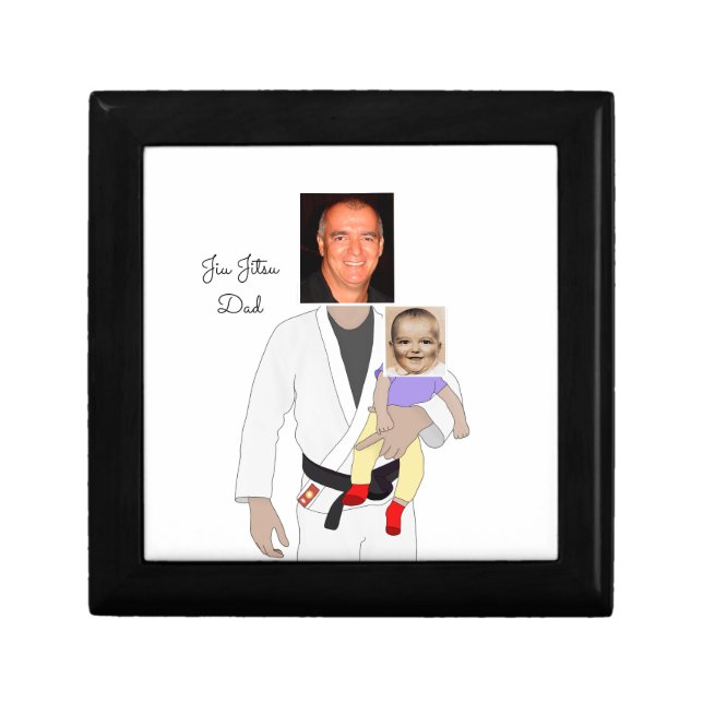 Jiu Jitsu Dad Custom Photos and Handwritten Text Gift Box (Front)