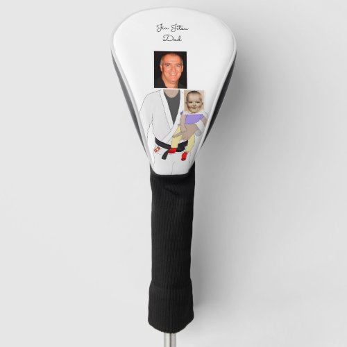 Jiu Jitsu Dad Custom Photos and Handwritten Text Golf Head Cover