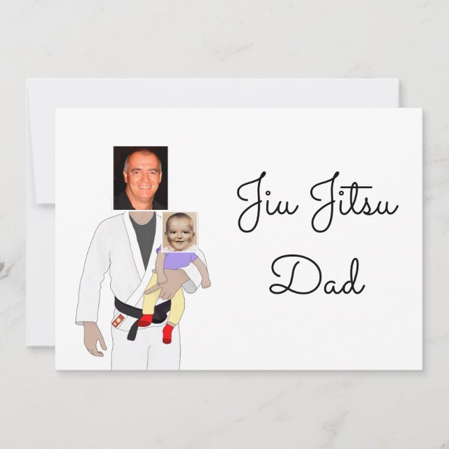 Jiu Jitsu Dad Custom Photos and Handwritten Text Invitation (Front)