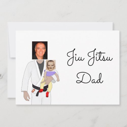 Jiu Jitsu Dad Custom Photos and Handwritten Text Invitation