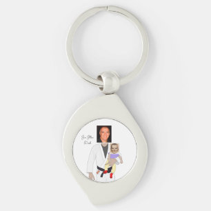 Jiu Jitsu Dad Custom Photos and Handwritten Text Keychain