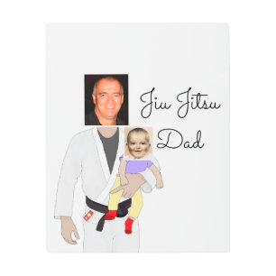 Jiu Jitsu Dad Custom Photos and Handwritten Text Metal Print