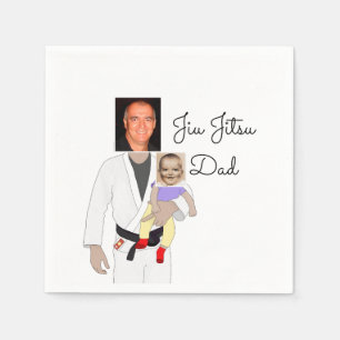 Jiu Jitsu Dad Custom Photos and Handwritten Text Napkins