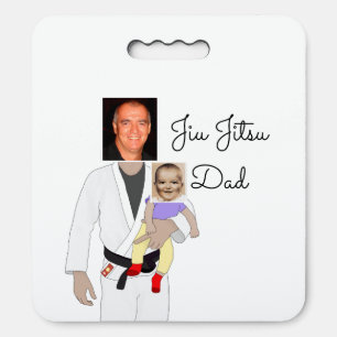 Jiu Jitsu Dad Custom Photos and Handwritten Text Seat Cushion