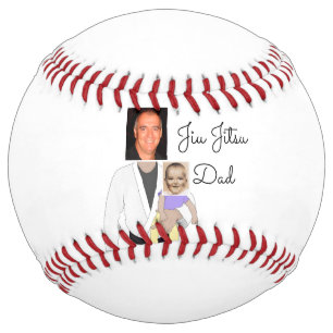 Jiu Jitsu Dad Custom Photos and Handwritten Text Softball