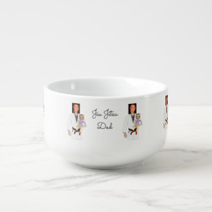 Jiu Jitsu Dad Custom Photos and Handwritten Text Soup Mug
