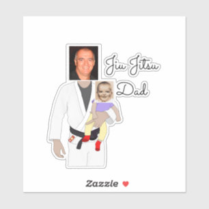 Jiu Jitsu Dad Custom Photos and Handwritten Text Sticker