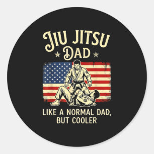 Jiu jitsu dad like a normal dad but cooler vintage classic round sticker