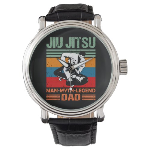 Jiu Jitsu Dad Man Legend martial arts Slogan retro Watch