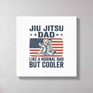 Jiu Jitsu Dad Vintage Flag Shirt Design_1 Canvas Print